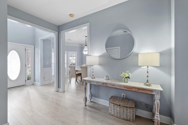 1250 White Tail Path, Charleston, SC 29414 - entryway with light wood-type flooring, wainscoting, and baseboards