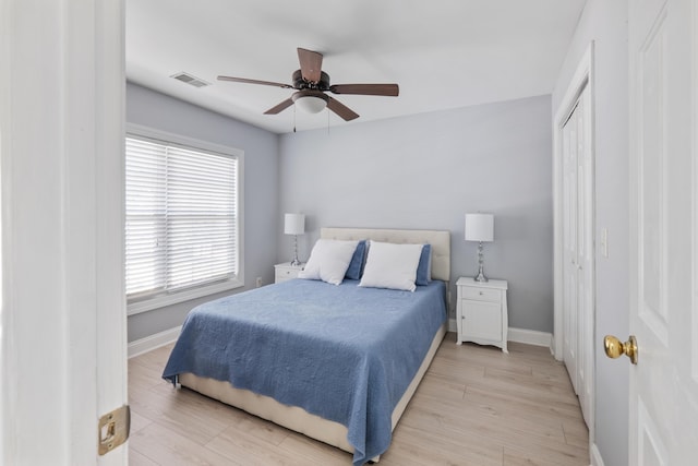 1250 White Tail Path, Charleston, SC 29414 - bedroom featuring baseboards, light wood-style flooring, and ceiling fan