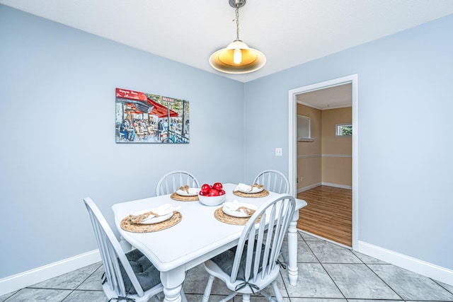 view of tiled dining area