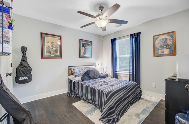 6190 Button Bush Dr, Ravenel, SC 29470 - bedroom featuring wood finished floors, baseboards, and ceiling fan