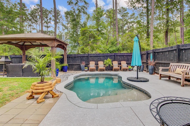 6190 Button Bush Dr, Ravenel, SC 29470 - view of swimming pool with a patio, a fenced backyard, and a gazebo
