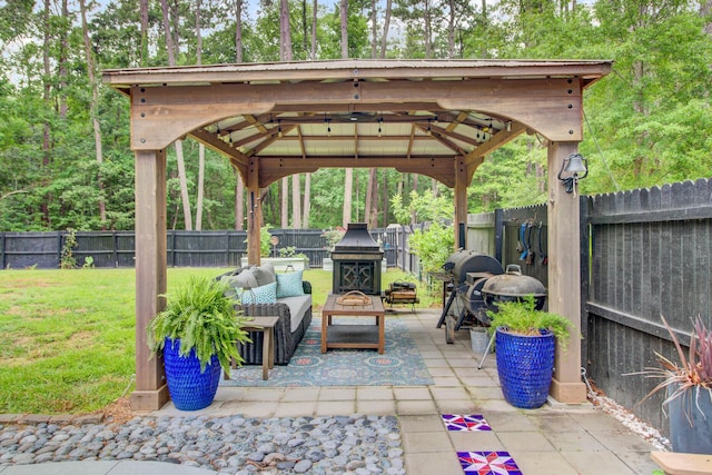 6190 Button Bush Dr, Ravenel, SC 29470 - view of patio / terrace with a gazebo and outdoor lounge area