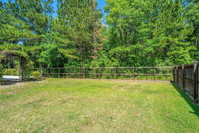 view of yard featuring a fenced backyard