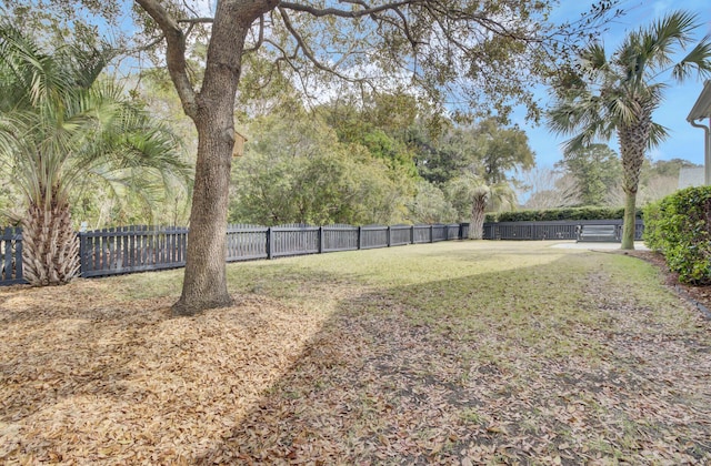 view of yard with fence