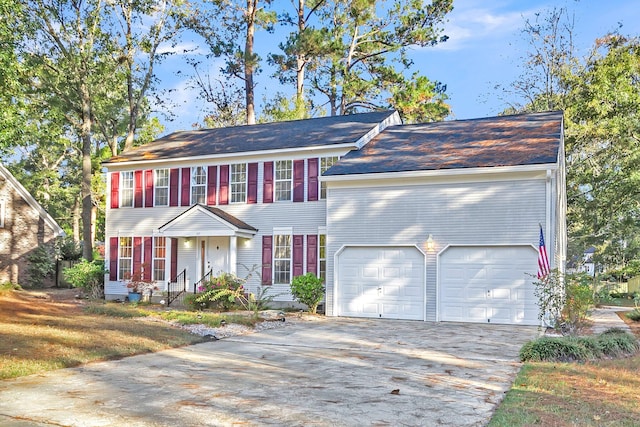 view of front of house with a garage