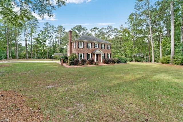 colonial house with a front yard