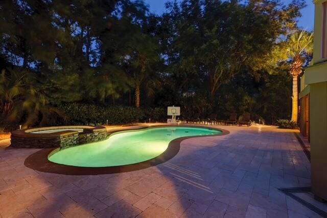 12 Port Tack, Hilton Head Island, SC 29928 - view of swimming pool with a patio and a pool with connected hot tub