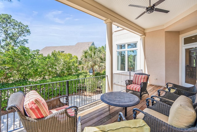 12 Port Tack, Hilton Head Island, SC 29928 - balcony with ceiling fan and an outdoor living space