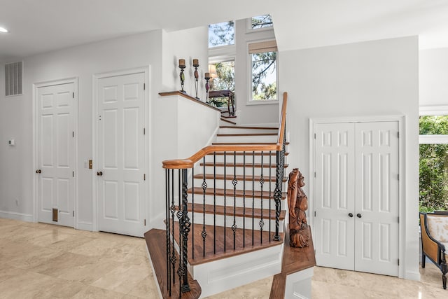 12 Port Tack, Hilton Head Island, SC 29928 - staircase featuring baseboards