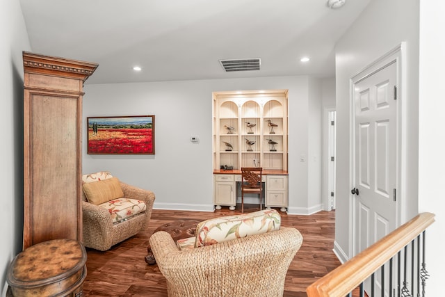 12 Port Tack, Hilton Head Island, SC 29928 - sitting room with baseboards, recessed lighting, dark wood finished floors, and a desk
