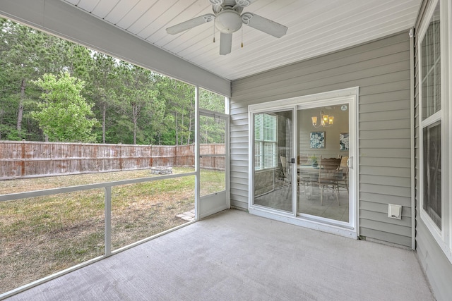 7690 High Maple Cir N, Charleston, SC 29418 - unfurnished sunroom featuring ceiling fan