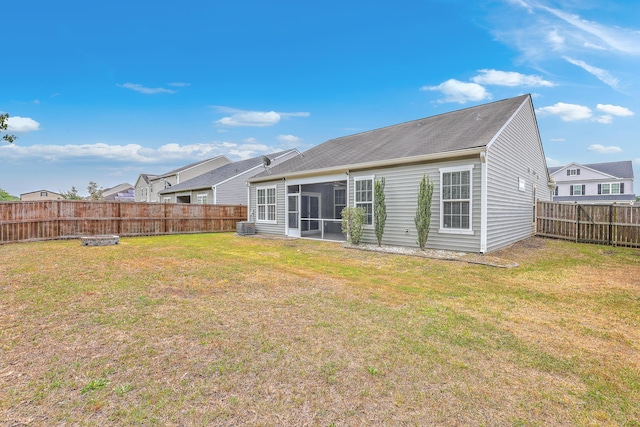7690 High Maple Cir N, Charleston, SC 29418 - rear view of house with a sunroom and central air condition unit