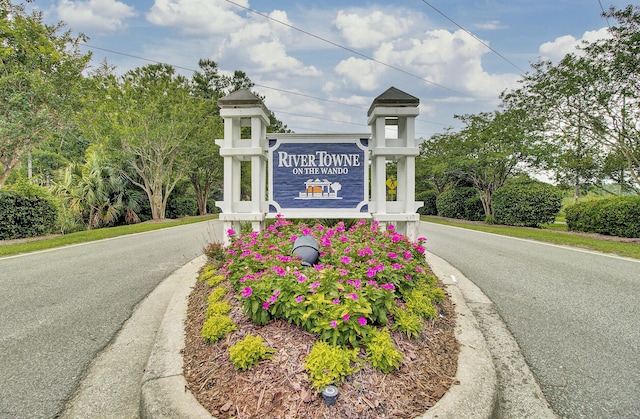 view of community sign