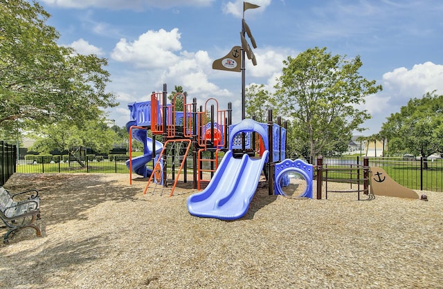 communal playground with fence