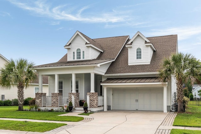 3726 Orion Ln, Mount Pleasant, SC 29466 - view of front of house with a porch, a garage, concrete driveway, and a shingled roof