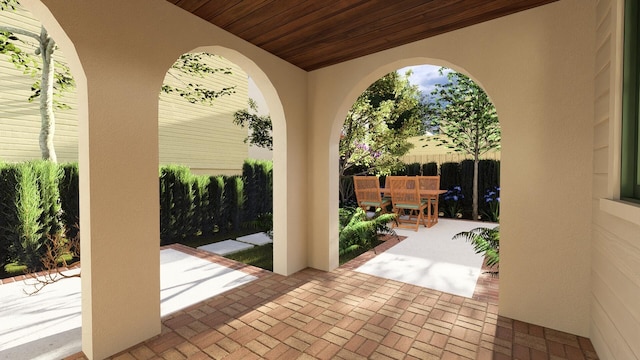 view of patio / terrace with fence