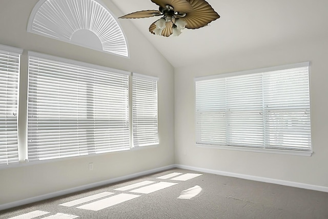 8800 Dorchester Rd Unit 2004, North Charleston, SC 29420 - unfurnished room with lofted ceiling, carpet, and a ceiling fan