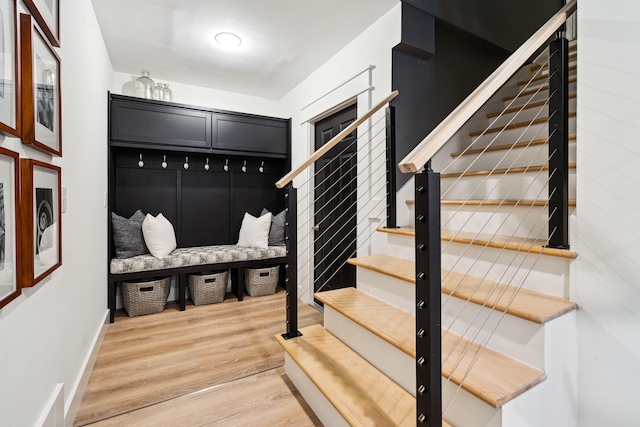 mudroom featuring hardwood / wood-style floors