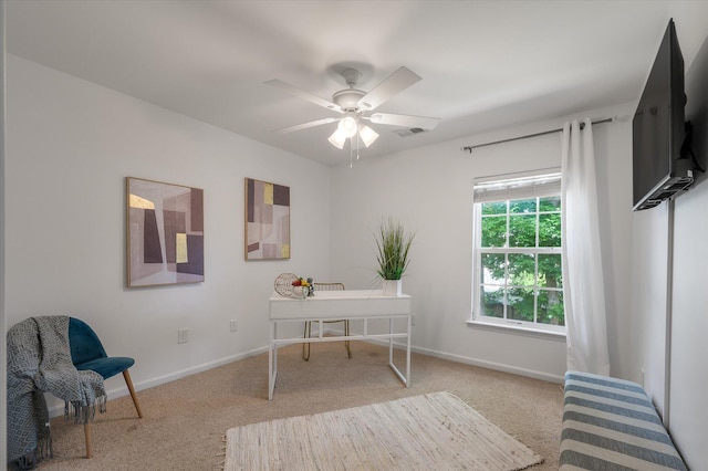 8328 Berringer Blf, North Charleston, SC 29418 - carpeted office featuring baseboards and a ceiling fan