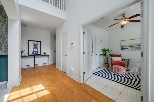 8328 Berringer Blf, North Charleston, SC 29418 - entryway with a ceiling fan and hardwood / wood-style flooring