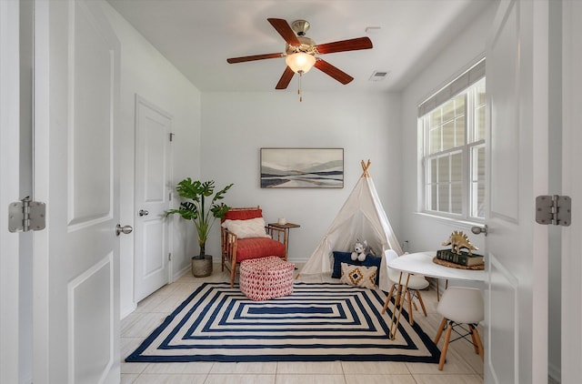 8328 Berringer Blf, North Charleston, SC 29418 - living area featuring ceiling fan and tile patterned floors