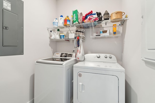 643 Blueway Ave, Summerville, SC 29486 - clothes washing area featuring electric panel, laundry area, and independent washer and dryer