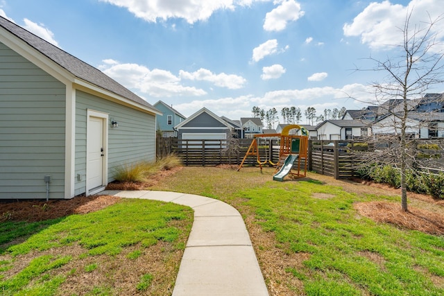 643 Blueway Ave, Summerville, SC 29486 - view of yard featuring a residential view, a playground, and fence