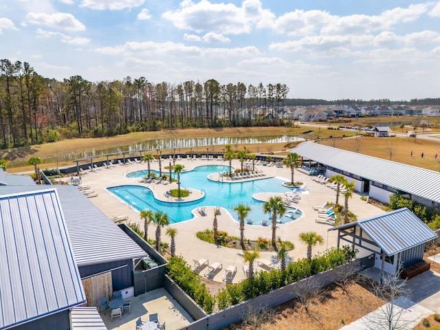 643 Blueway Ave, Summerville, SC 29486 - pool featuring a patio area and a water view