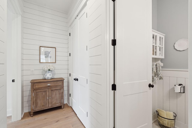 bathroom with wood-type flooring