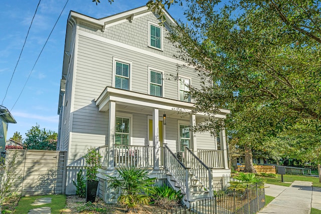 view of front of home with covered porch