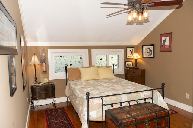 152 Mansfield Blvd, Charleston, SC 29418 - bedroom with crown molding, wood finished floors, lofted ceiling, and baseboards