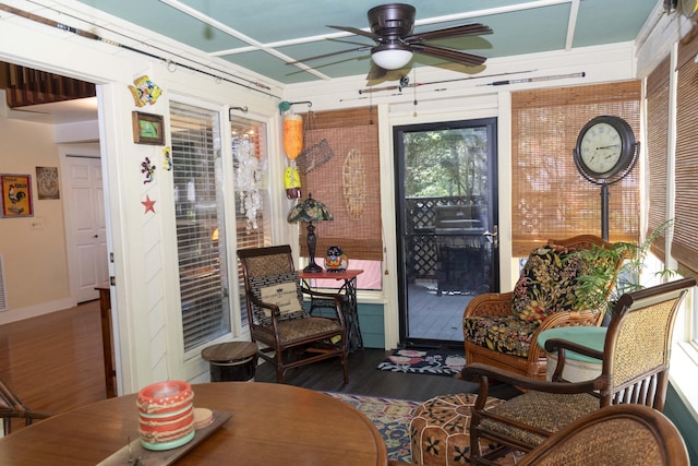 152 Mansfield Blvd, Charleston, SC 29418 - sunroom / solarium with a ceiling fan and outdoor dining space