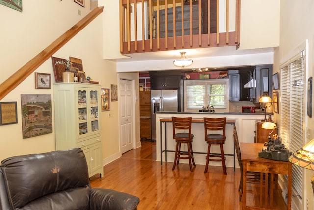 152 Mansfield Blvd, Charleston, SC 29418 - living room with light wood finished floors and a high ceiling