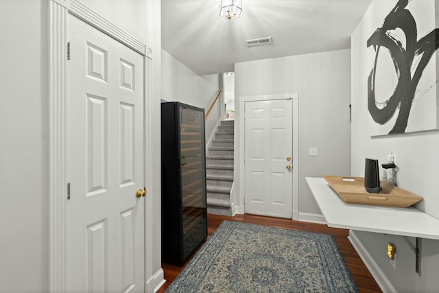 foyer featuring dark hardwood / wood-style flooring