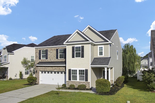 123 Blackwater Way, Moncks Corner, SC 29461 - traditional-style house with driveway, a front lawn, an attached garage, and board and batten siding