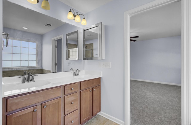 123 Blackwater Way, Moncks Corner, SC 29461 - full bathroom with double vanity and ceiling fan