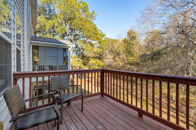 view of wooden deck