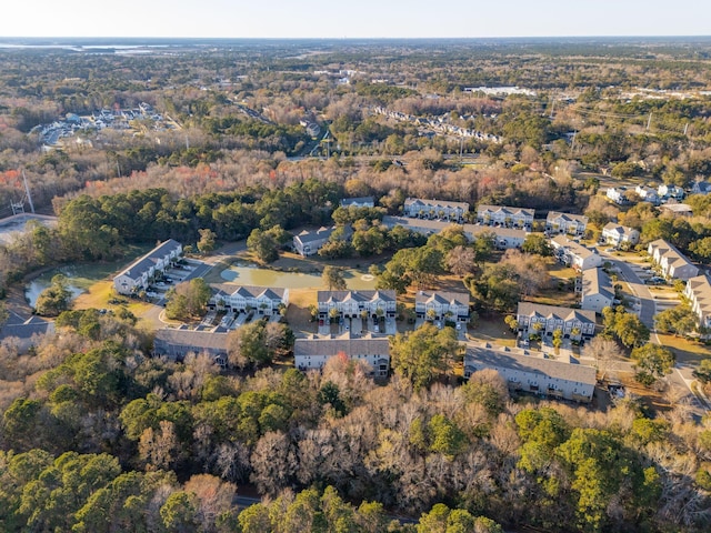 bird's eye view with a residential view and a forest view