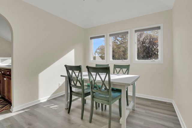 dining room featuring light wood-type flooring