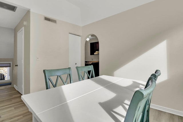 dining area featuring light hardwood / wood-style flooring