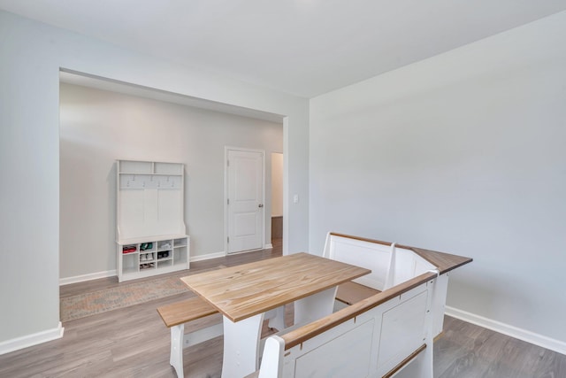 unfurnished dining area featuring light hardwood / wood-style floors