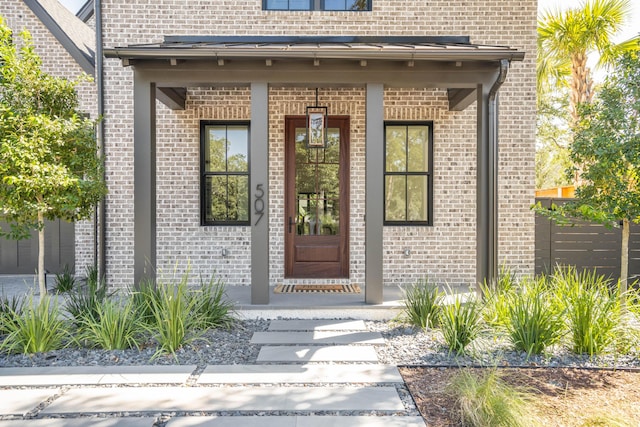 property entrance with a porch