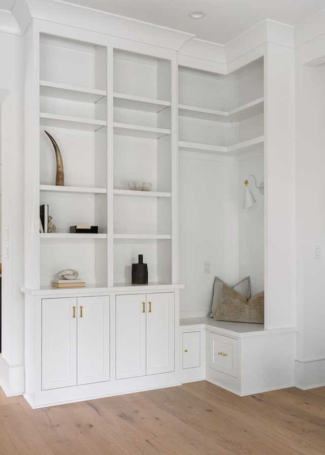 interior space with light hardwood / wood-style floors