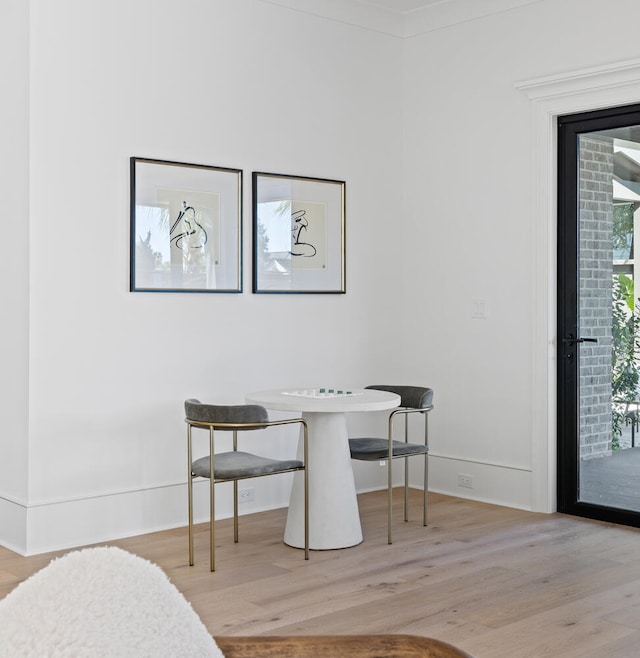 dining area featuring light hardwood / wood-style floors