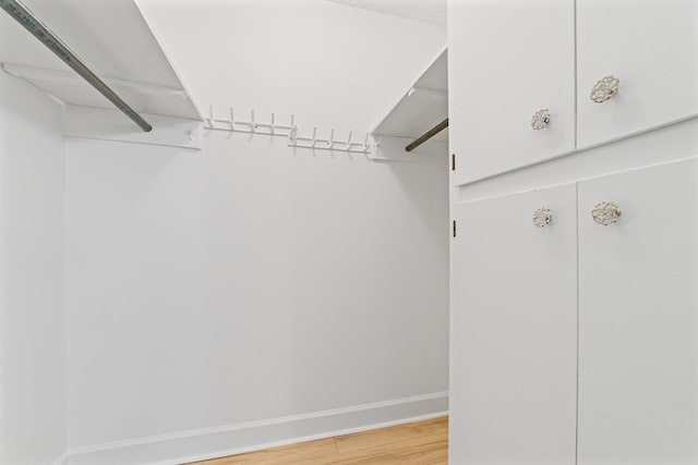 spacious closet featuring hardwood / wood-style flooring