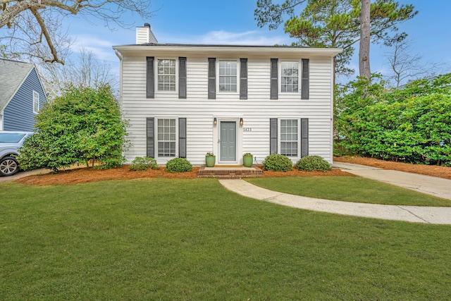 colonial house with a front yard