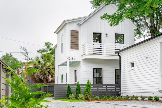 42 Poinsett St Unit B, Charleston, SC 29403 - view of front facade with a balcony and board and batten siding