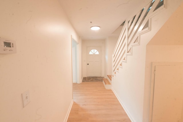 hall featuring light wood-type flooring