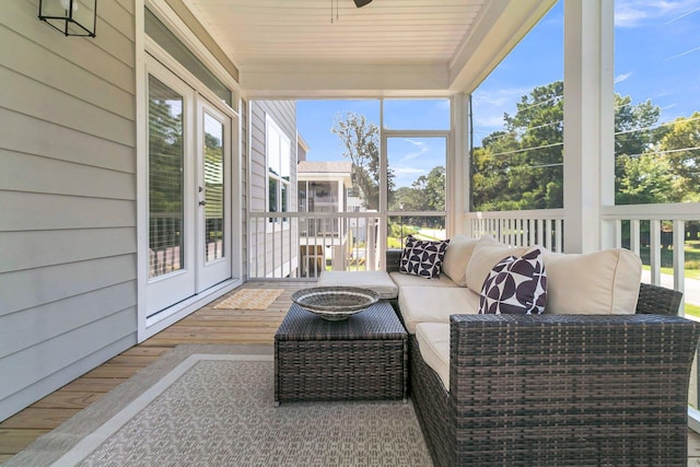 view of sunroom