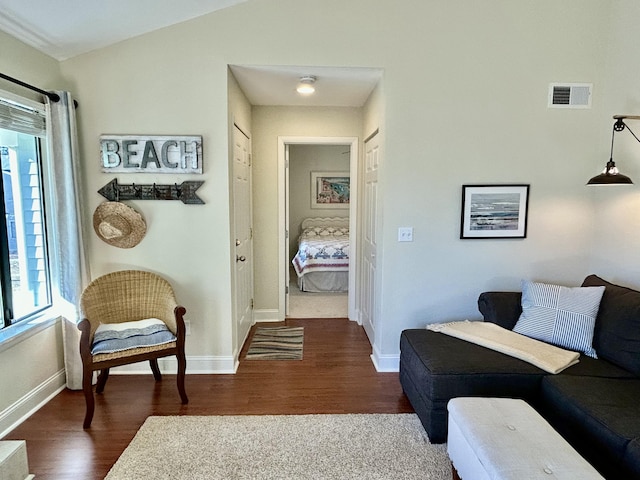 interior space featuring dark wood-type flooring